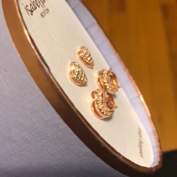 Rose Gold Heart Earrings - Picture 3 of 3